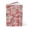 Pink Satin Bows Hardcover Journal — Floral Lace & Pearls Notebook for Brides, Gift, or Diary