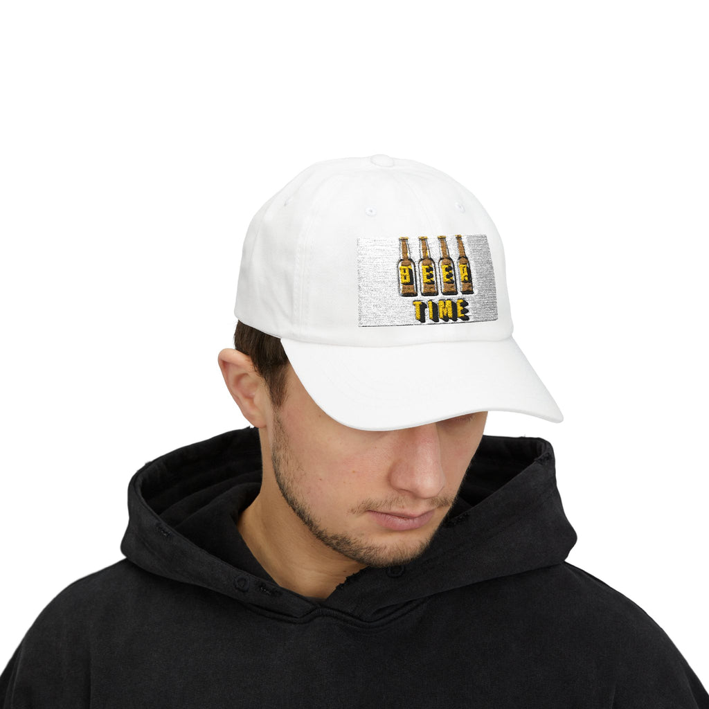 Dad Cap - "Beer Time" Embroidered Beer Bottle Baseball Hat