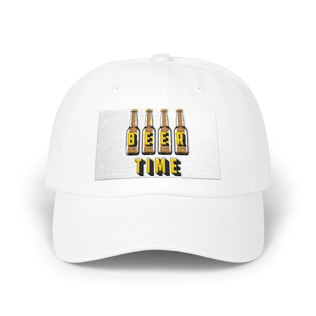Dad Cap - "Beer Time" Embroidered Beer Bottle Baseball Hat