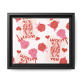 Lucky You Rose Pattern Framed Canvas
