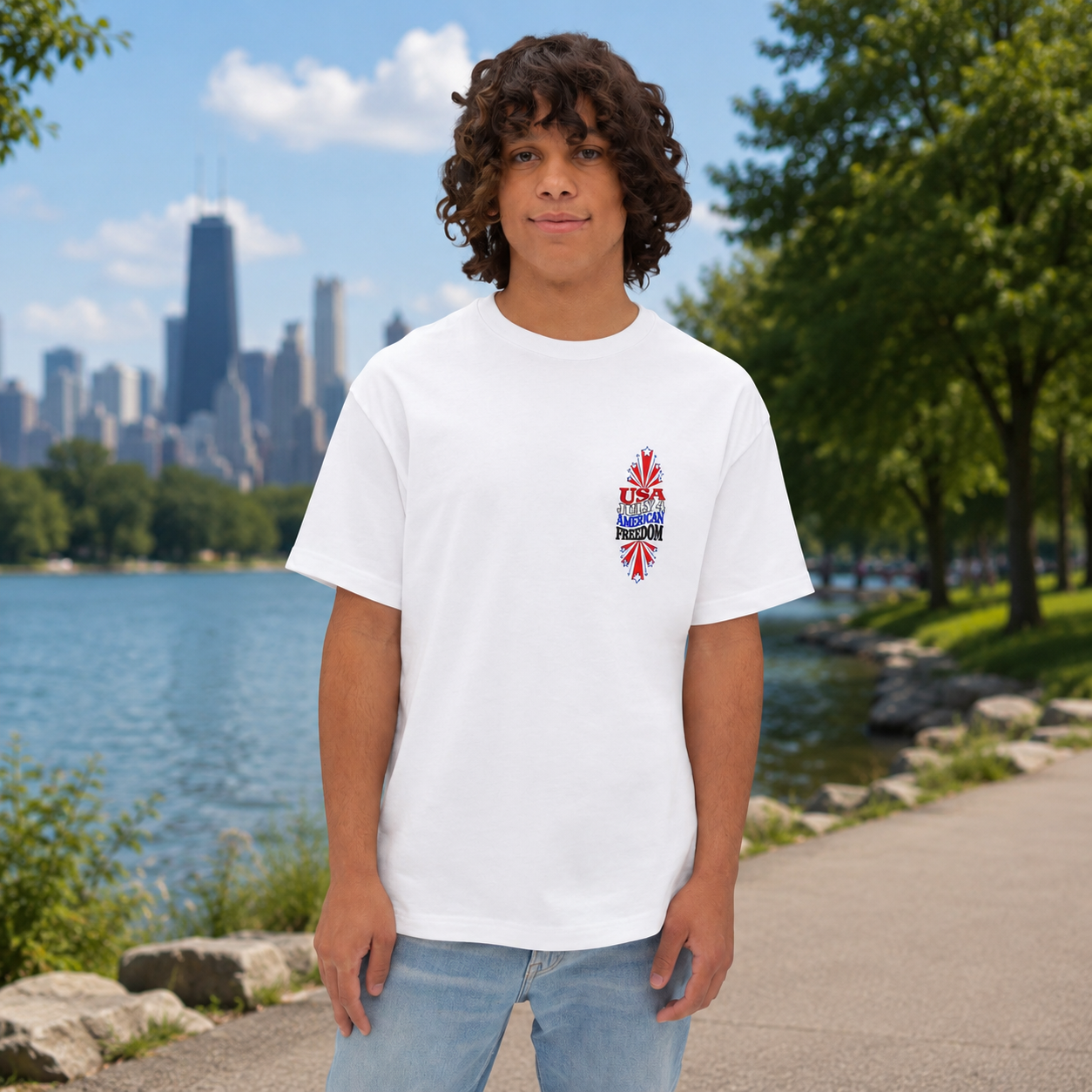 Patriotic Eagle Tee — USA Freedom Flag Fireworks Shirt
