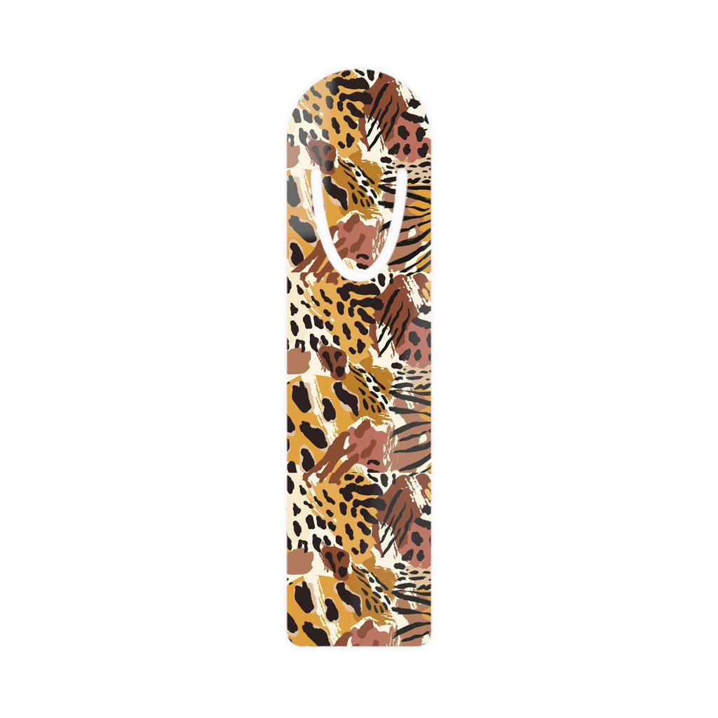 Leopard Print Metal Bookmark — Floral Animal Pattern Page Marker