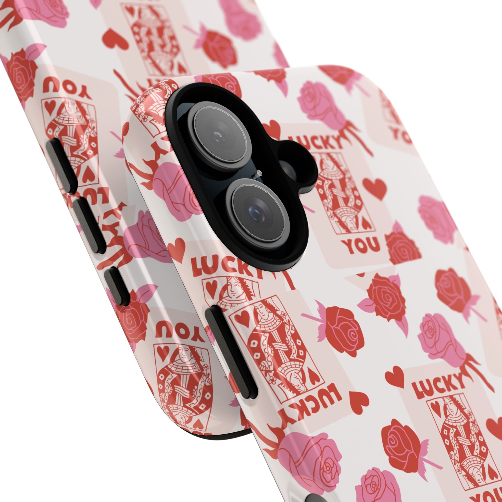 Valentine 'Lucky You' Rose Pattern Tough Phone Case